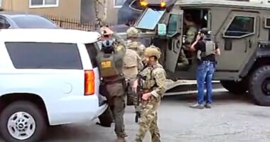 Heavily armed federal agents blow door off suspect’s home. He wasn’t there — but girlfriend and kids were