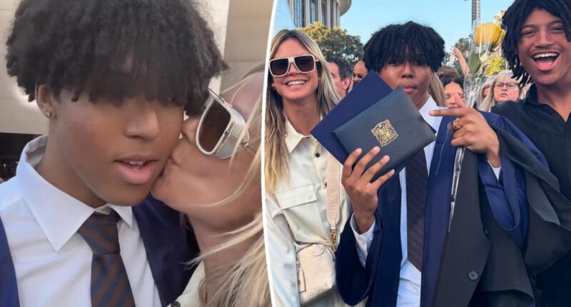 Heidi Klum shares rare photo, videos with son Johan as he graduates high school
