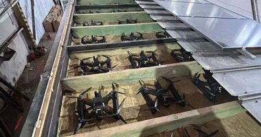The first-person view (FPV) Ukrainian attack drones were smuggled into Russia in wooden containers disguised as modular homes