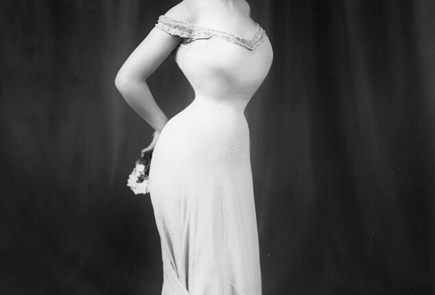 Danish-born actress Camille Clifford was a famous model for the 'Gibson Girl' illustrations with a trademark style of a long elegant gown wrapped around her eighteen-inch waist