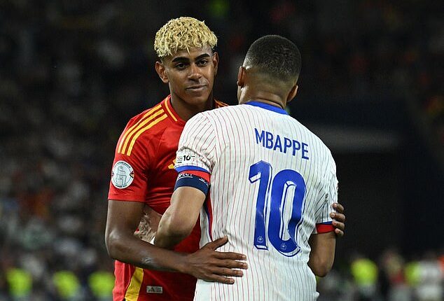 Lamine Yamal's Spain (left) were involved in a thrilling clash with Kylian Mbappe's France