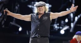 Speculation has swirled for weeks suggesting AC/DC is set to announce an appearance Down Under at the end of 2025 for their Power Up World Tour. Pictured: frontman Brian Johnson