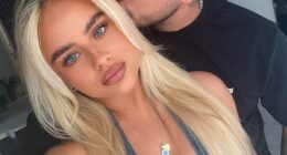 Beth Winstone, 23, from Birmingham fell in love with her waiter Gabriel Alia, 25, while on holiday in Greece (pictured together)