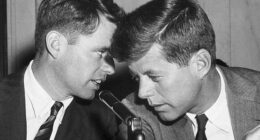 Bobby and Jack Kennedy. Both were rumoured lovers of Marilyn