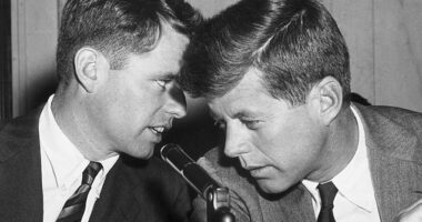 Bobby and Jack Kennedy. Both were rumoured lovers of Marilyn