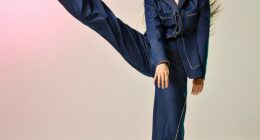 Jacket and Trousers, Karen Millen. Necklace, Laura Lombardi. Shoes, Kurt Geiger