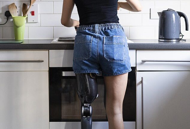 Emily Fogly, 27, who had pediatric bone cancer , had part of her knee removed after being diagnosed when she was just 15 years old (stock image)