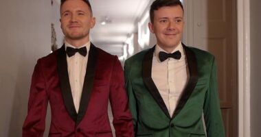 Couple Simon Cox (left) and Chris Dutton, (right) from London , have appeared on the latest series of the racy Channel 4 show Open House: The Great Sex Experiment - which sees couples try and open up their relationship