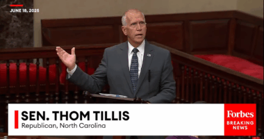 Thom Tillis speaking on the Senate floor.