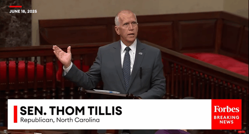 Thom Tillis speaking on the Senate floor.