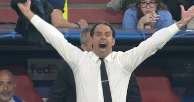 Inter Milan manager Simone Inzaghi launched into a furious outburst as his side were thrashed