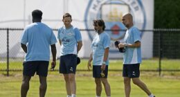 Kolo Toure, Pep Lijnders, Lorenzo Buenaventura and Pep Guardiola run the rule over their Manchester City charges