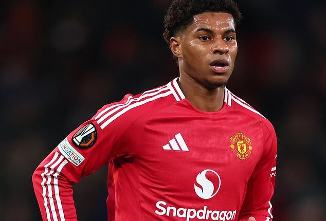 Marcus Rashford's shirt is being sold on Man United's club website for a minimum of £105
