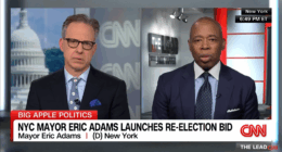Jake Tapper interviewing Eric Adams.
