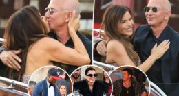Jeff Bezos, Lauren Sánchez kiss as they kick off wedding afterparty