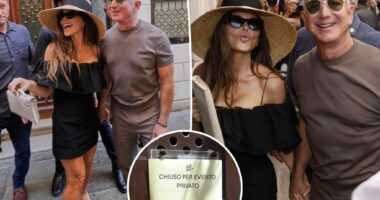 Jeff Bezos and Lauren Sánchez shut down local bar in Italy for first outing as husband and wife