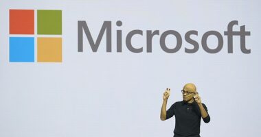 Microsoft is planning to cut thousands of jobs as it ramps up investments in artificial intelligence (Pictured: CEO Satya Nadella)