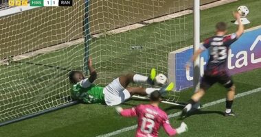 TV pictures showed Rangers should have been awarded a goal against Hibs