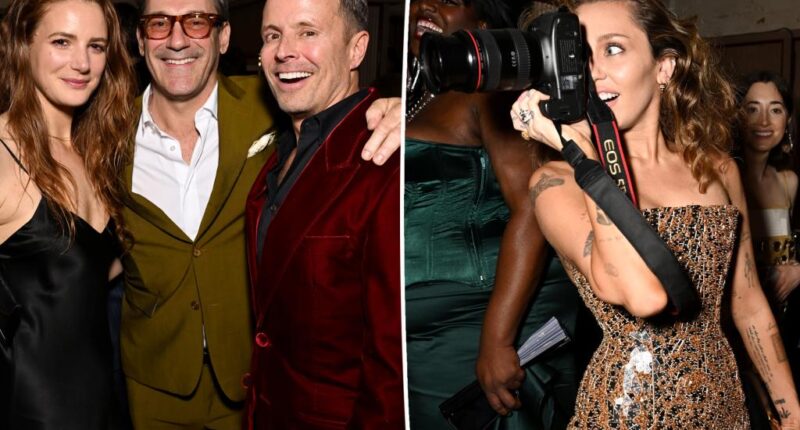 Jon Hamm, Miley Cyrus, Ansel Elgort at CAA's New York Party