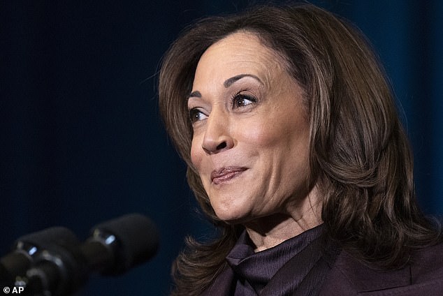 Vice President Kamala Harris speaks at an event at the White House