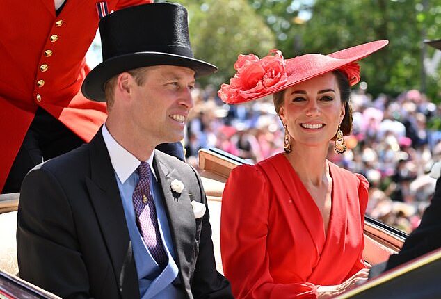The Princess of Wales sparked concern as she pulled out of attending Royal Ascot yesterday, apparently at the last minute. Pictured with Prince William in 2023
