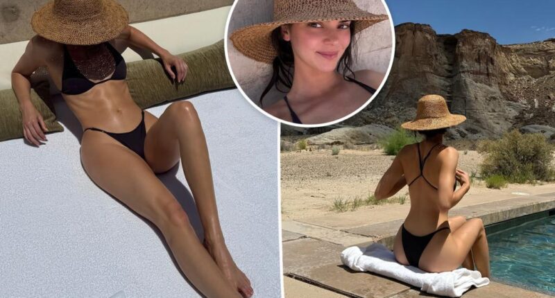 Kendall Jenner wears tiny black bikini on desert getaway
