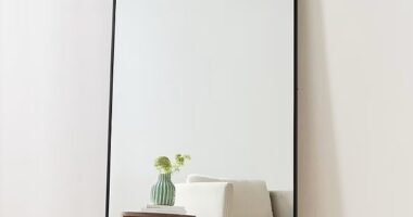 The Arch Black floor mirror ($129), a sleek, full-length mirror with a minimalist arch silhouette and black frame that promises to add a modern elegance to your home
