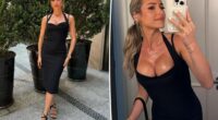 Kristin Cavallari proudly wears plunging black dress after redoing breast implants