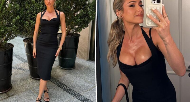 Kristin Cavallari proudly wears plunging black dress after redoing breast implants