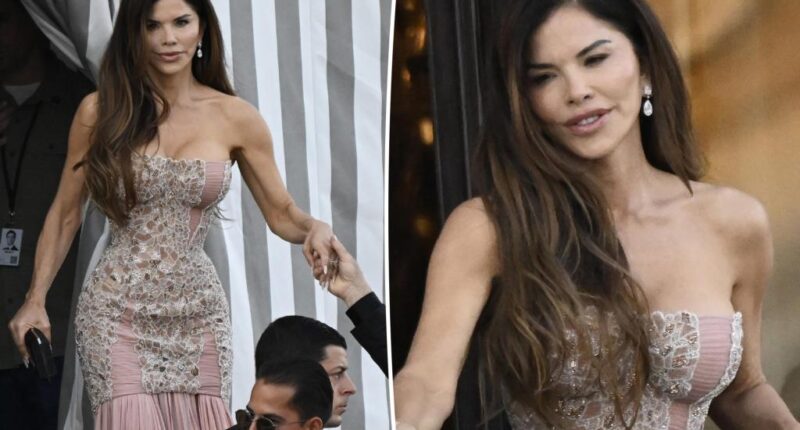 Lauren Sánchez goes glam in crystal-covered Versace for post-wedding party