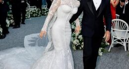 Lauren Sanchez stunned in a lacy turtleneck white Dolce & Gabbana gown as she married Amazon founder Jeff Bezos in Venice, Italy
