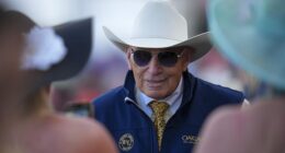 D. Wayne Lukas looks on prior to the 150th running of the Preakness Stakes on May 17, 2025