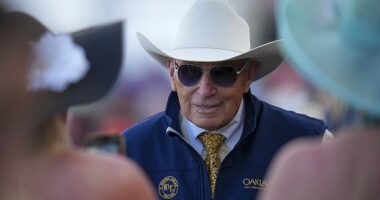 D. Wayne Lukas looks on prior to the 150th running of the Preakness Stakes on May 17, 2025