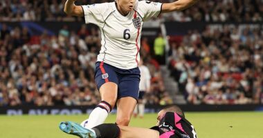 Leonardo Bonucci took out Steph Houghton with a brutal sliding tackle at Soccer Aid