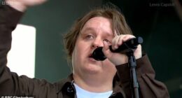 Lewis Capaldi, 28, choked back tears as he declaring 'I'm back baby' during his emotional return to Glastonbury's iconic Pyramid Stage for a secret set on Friday