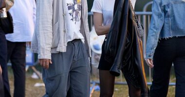 Lily Allen, 40, and James Norton, 39, were reportedly seen snogging backstage while enjoying a 'first date' at Charli XCX's Lido Festival show on Saturday (pictured at the show)