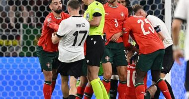 Florian Wirtz was involved in a heated battle with Bruno Fernandes while on international duty