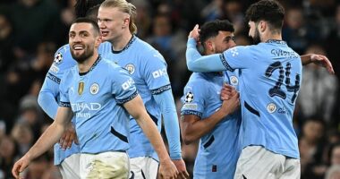 Manchester City midfielder Mateo Kovacic (left) is set to miss the start of next season