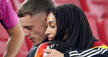 Florian Wirtz will be joined by his glamorous girlfriend Aaliyah after completing his move to Liverpool on Friday