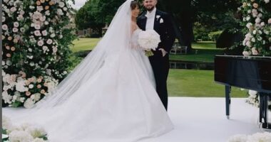 Megan McKenna has married her fiancé Oliver Burke in a romantic ceremony held at Grantley Hall in North Yorkshire