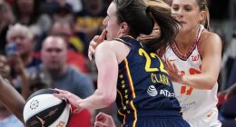 In Tuesday's game between Caitlin Clark 's Indian Fever and the Connecticut Sun things got Mean Girly very early – and the drama culminated in Sun goon Jacy Sheldon jabbing Clark in the peepers (pictured).