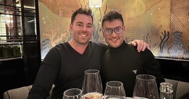 After recently offloading his Sydney mansion for a whopping $23.5 million, Lowes clothing retail heir Joshua Penn is headed to France with his family, husband Ben Palmer (l) and children Brooklyn, seven, and Blake, four