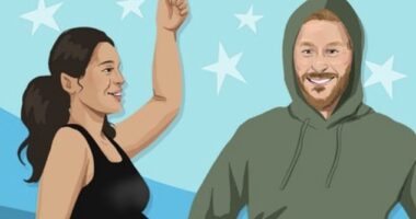Greeting card company has created a Father's Day missive featuring depictions of Harry and Meghan as seen in their recent twerking video