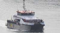 A group of people thought to be migrants are brought in to Dover, Kent, onboard a Border Force vessel following a small boat incident in the Channel on Saturday