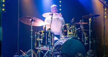 The Christians drummer Lionel Duke (pictured) suffered a cardiac arrest just two songs into the band's set at the On The Waterfront Festival in Liverpool