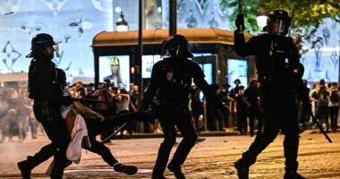 Chaos broke out in Paris after PSG supporters rioted during the Champions League final