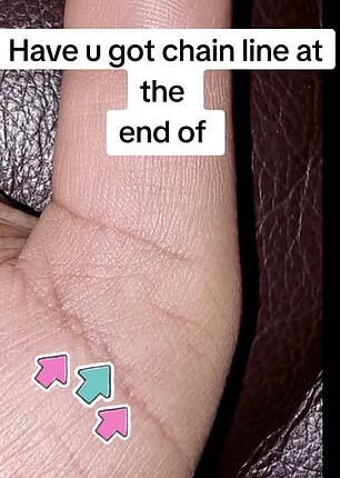 If the crease looks like a chain of tiny ovals linked together, tradition suggests you're destined for riches