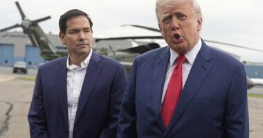 US Secretary of State Marco Rubio (pictured, left) has warned the countries imposing sanctions that they must 'not forget who the real enemy is'