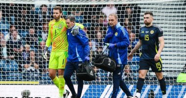 Angus Gunn was injured early in the first half and was replaced by young Cieran Slicker