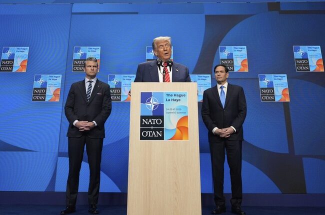 President Trump Addresses the Media at the NATO Summit, and Makes an Interesting Proposal